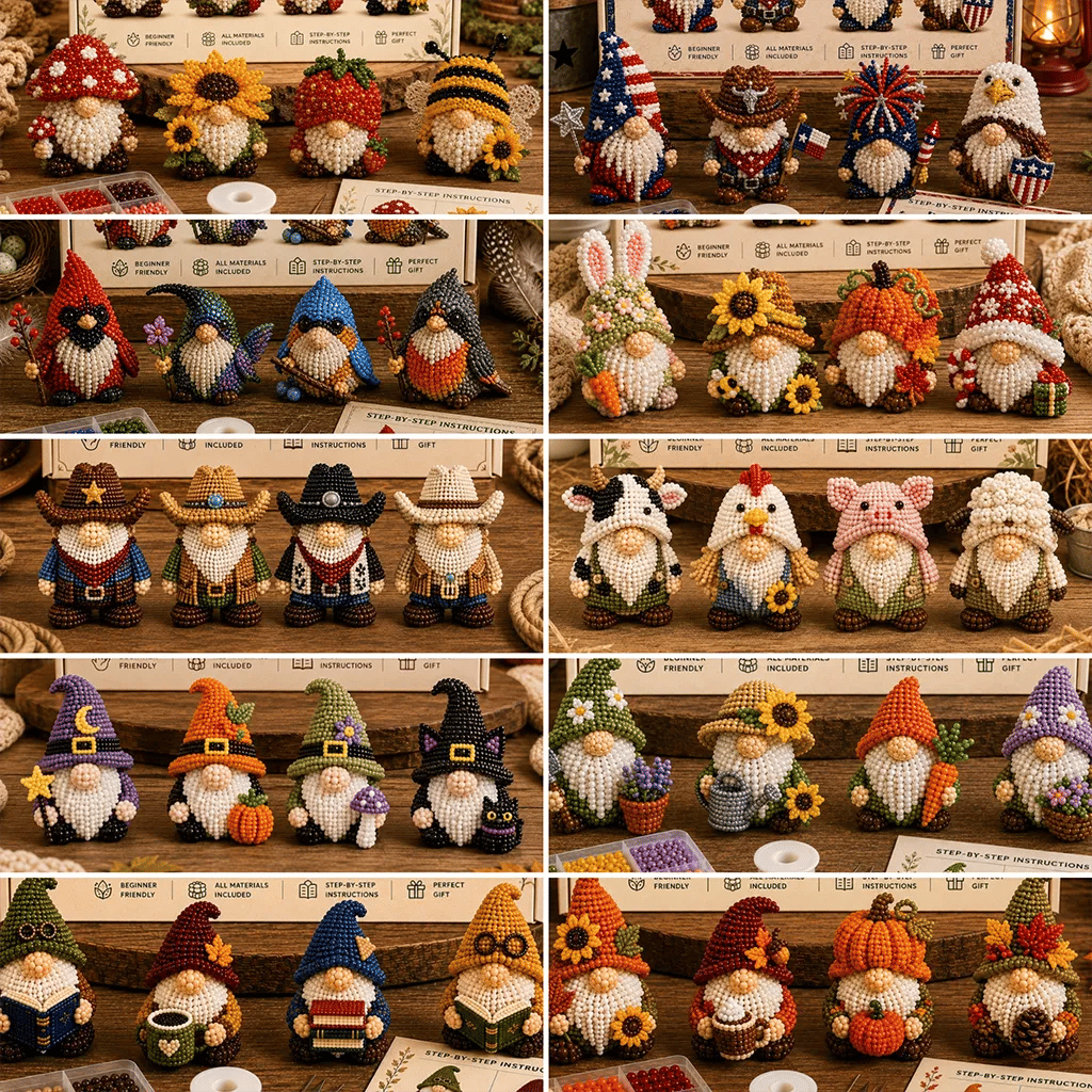 🔥LAST DAY 49% OFF --2026 Creoriva®Limited Edition 3D Beaded Gnome DIY Kit