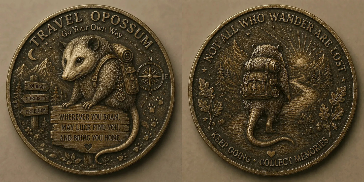 🧭 Travel Opossum Lucky Coin