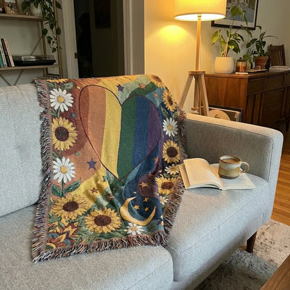 🏳️‍🌈 Handwoven Pride Blanket — Bold, Visible, Unapologetic