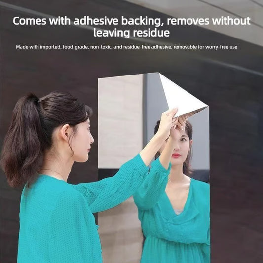 ✨Self-Adhesive Mirror Sticker 12×40" Soft Full-Length Mirror