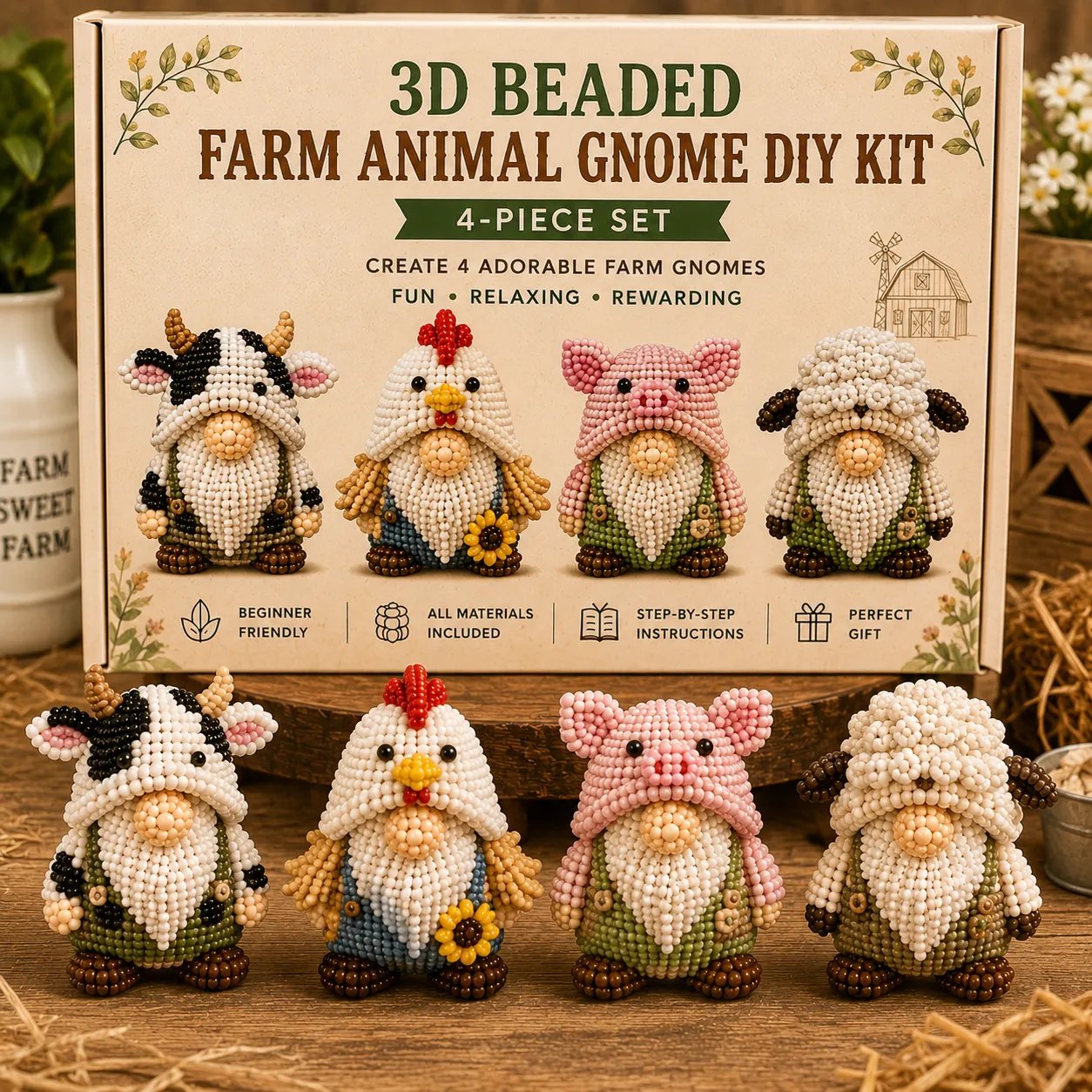 🔥LAST DAY 49% OFF --2026 Creoriva®Limited Edition 3D Beaded Gnome DIY Kit
