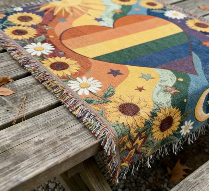 🏳️‍🌈 Handwoven Pride Blanket — Bold, Visible, Unapologetic