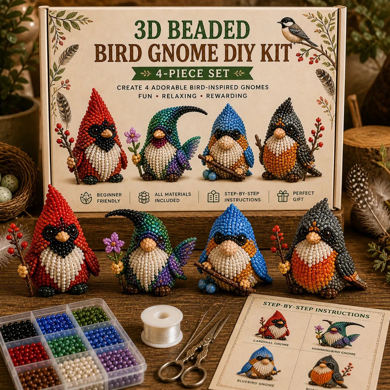 🔥LAST DAY 49% OFF --2026 Creoriva®Limited Edition 3D Beaded Gnome DIY Kit