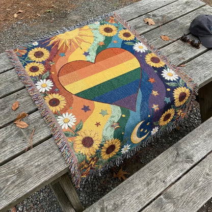 🏳️‍🌈 Handwoven Pride Blanket — Bold, Visible, Unapologetic