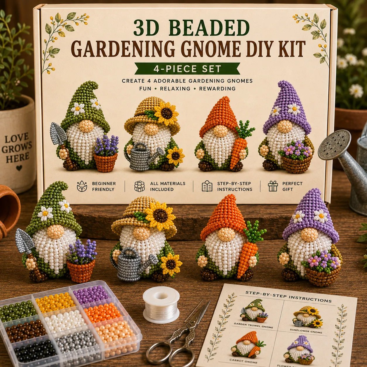 🔥LAST DAY 49% OFF --2026 Creoriva®Limited Edition 3D Beaded Gnome DIY Kit