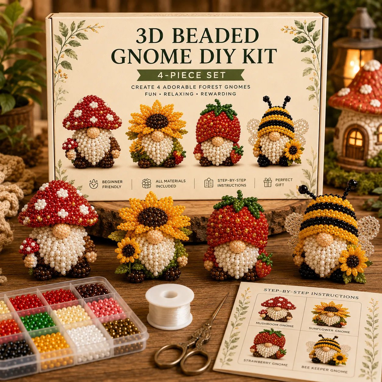 🔥LAST DAY 49% OFF --2026 Creoriva®Limited Edition 3D Beaded Gnome DIY Kit