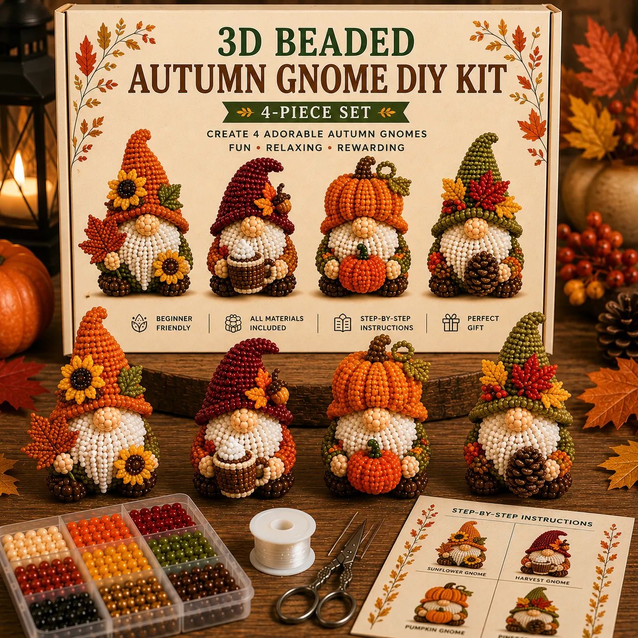🔥LAST DAY 49% OFF --2026 Creoriva®Limited Edition 3D Beaded Gnome DIY Kit
