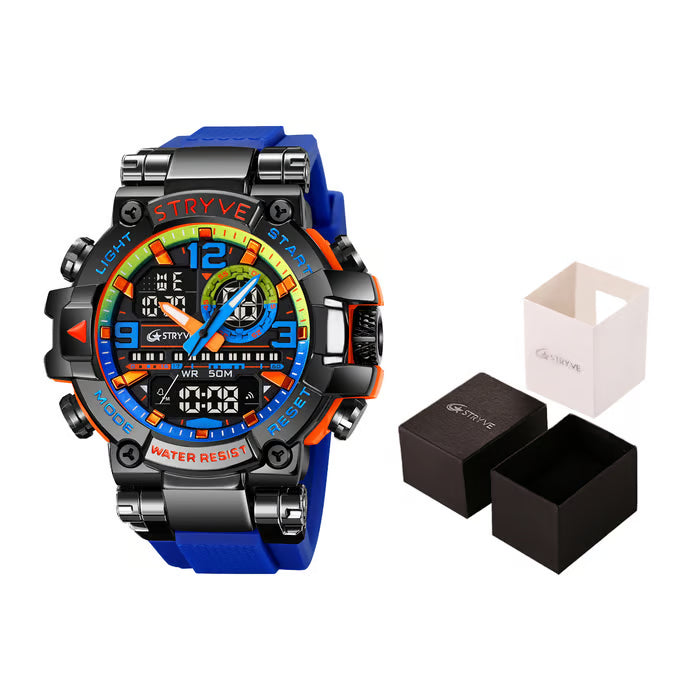 Colourful Men's Digital Sports Waterproof Dual-Screen Electronic Watch